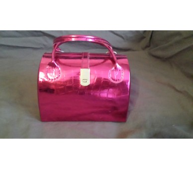 Boîte à bijoux rose en forme de sac à main