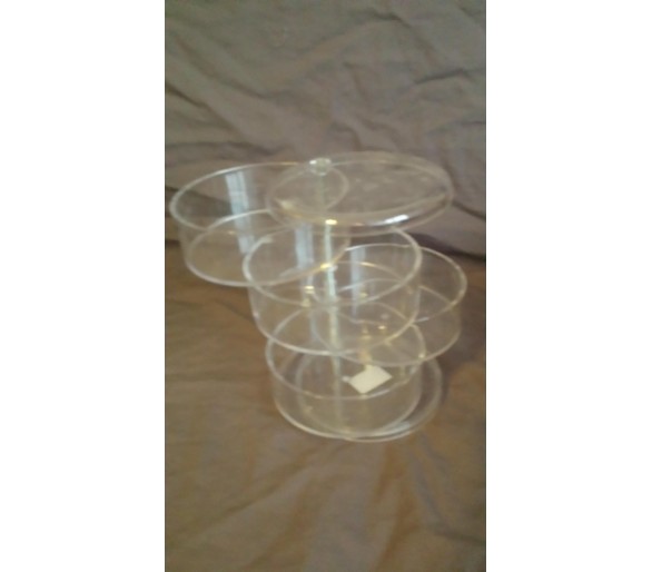 Boîtes en plastique transparent empilées – pour ranger les barrettes, les chouchous, les élastiques … (bijoux et cosmétiques)