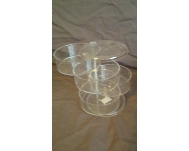Boîtes en plastique transparent empilées – pour ranger les barrettes, les chouchous, les élastiques … (bijoux et cosmétiques)