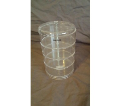 Boîtes en plastique transparent empilées – pour ranger les barrettes, les chouchous, les élastiques … (bijoux et cosmétiques)