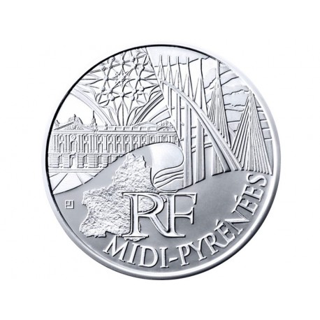 10 € en argent de 2011 de la région Midi-Pyrénées