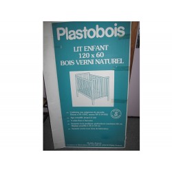 Lit enfant 120 x 60 bois verni naturel Plastobois